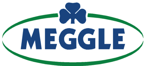 A blue and green logo featuring a stylized clover above the word 'MEGGLE' in bold blue letters, enclosed within an oval outline, positioned within the document's content flow.