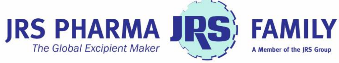 A rectangular figure with the text 'JRS PHARMA The Global Excipient Maker', 'JRS', and 'FAMILY A Member of the JRS Group' arranged vertically, enclosed within a polygonal bounding box on the page.
